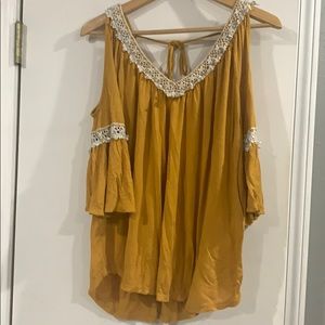 Bohemian cold shoulder top